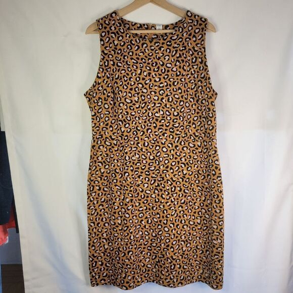 Leopard Print Pink And Mustard Sleeveless Pencil Dress - Picture 2 of 11